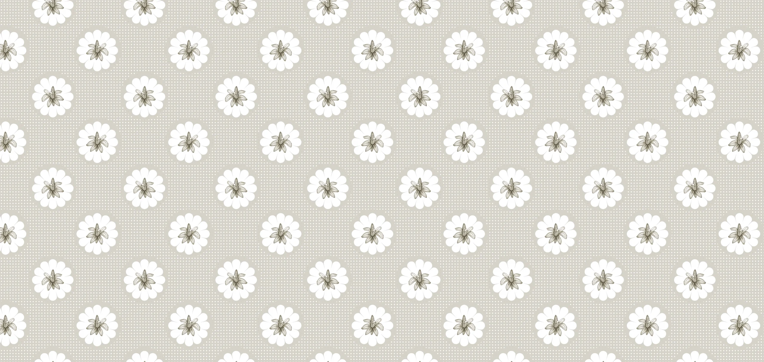 Msasa Design MD09 Grey flowers on grey dotted background print, Orms Print Room