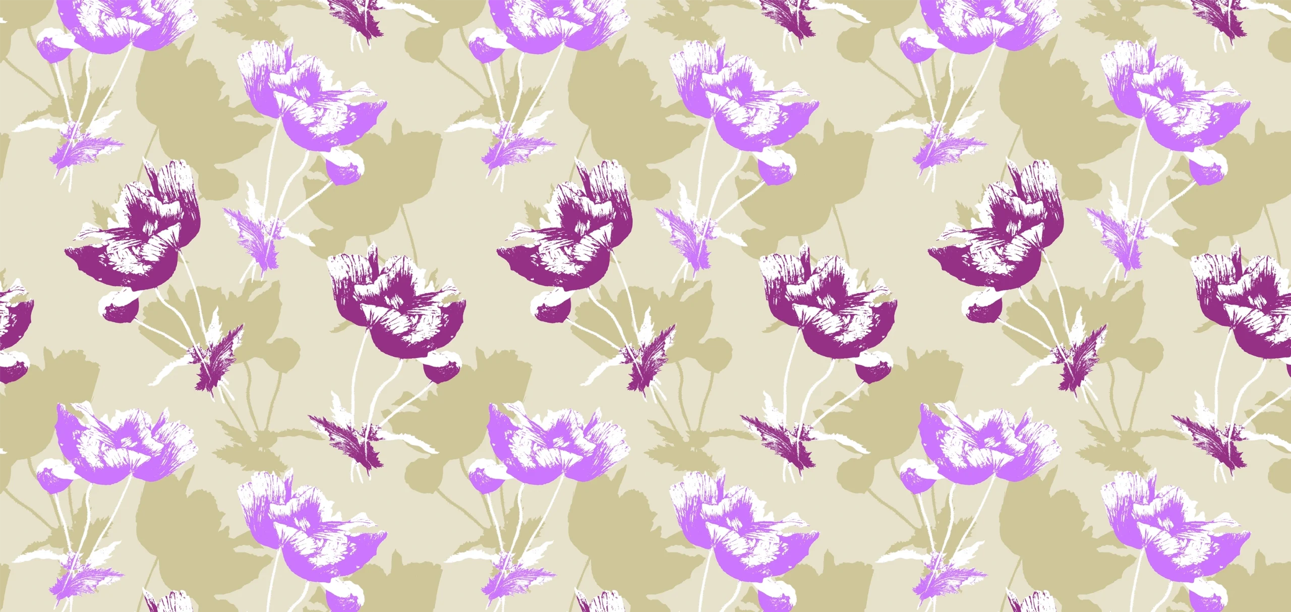 Msasa Design MD18 Purple flower on purple background print, Orms Print Room