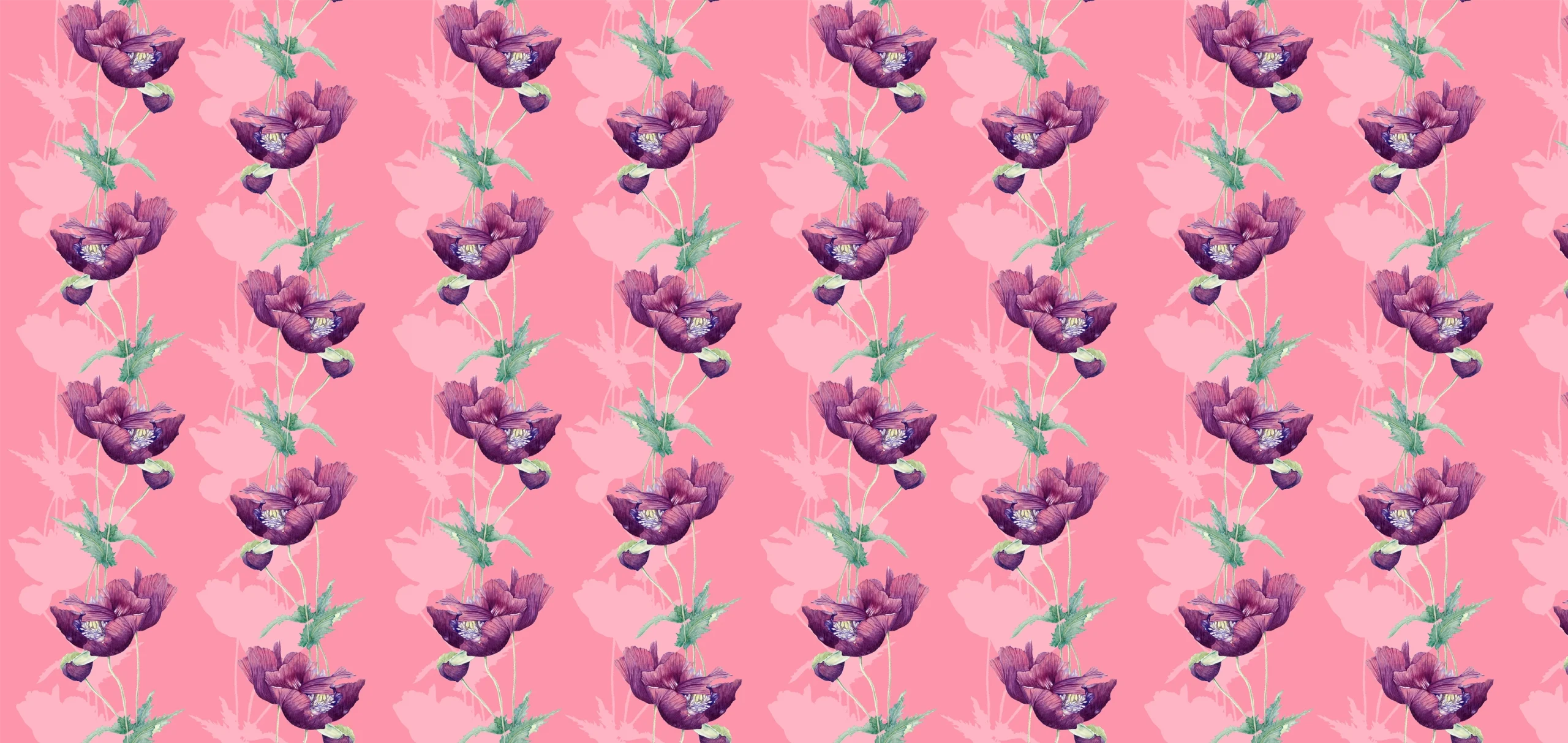 Msasa Design MD20 Purple flower on pink background print, Orms Print Room