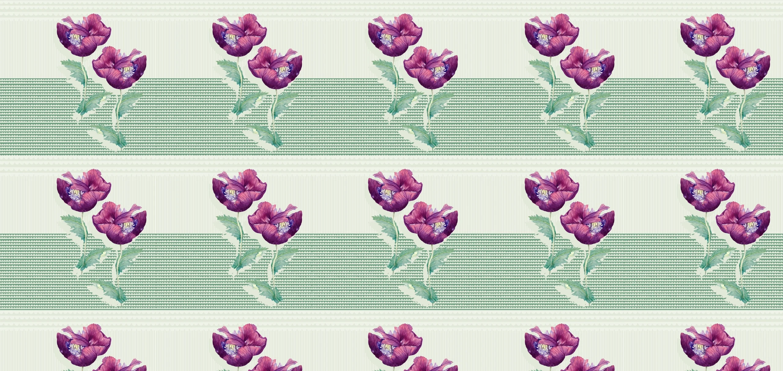 Msasa Design MD21 Purple flower on green backgroundprint, Orms Print Room