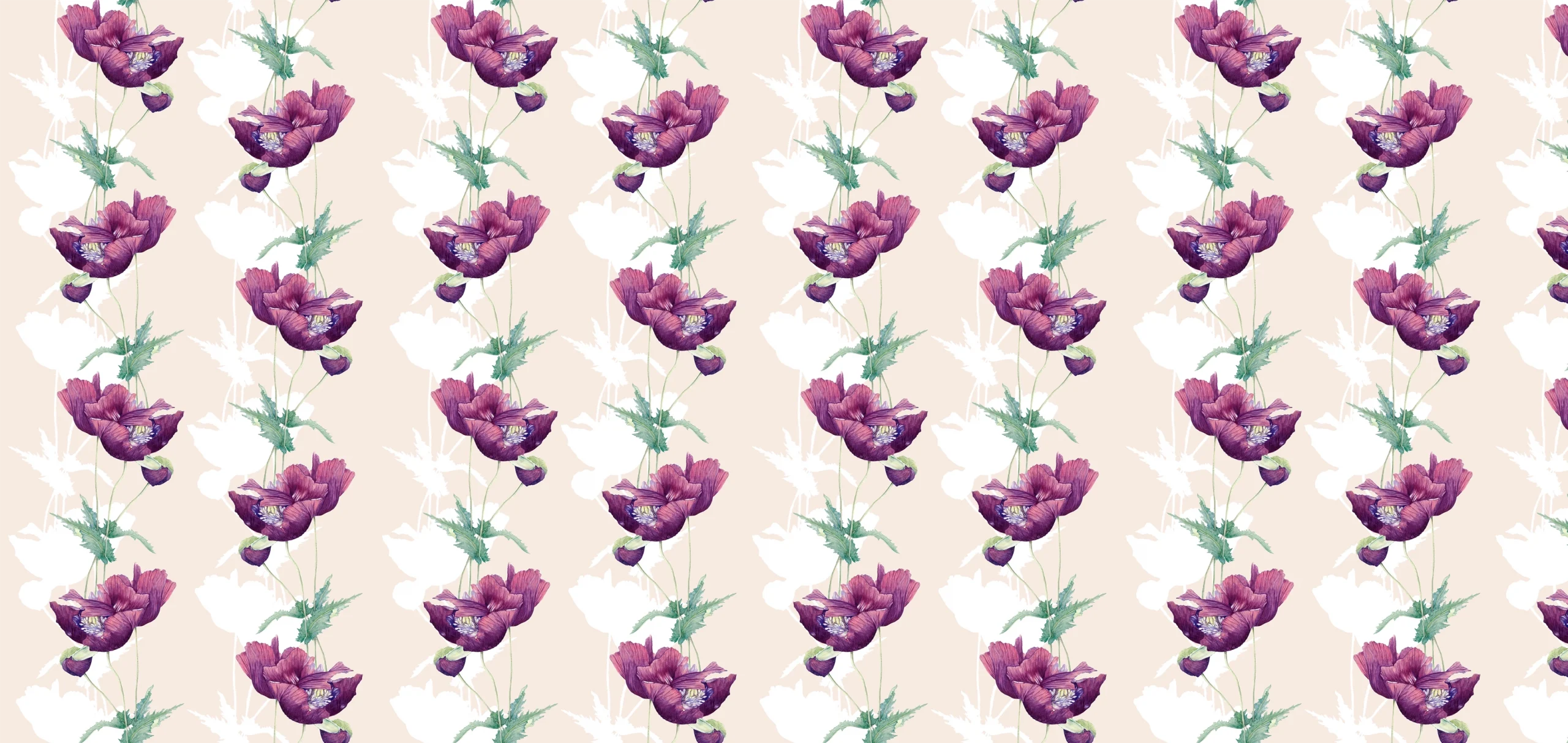 Msasa Design MD23 Purple flower on purple background print, Orms Print Room