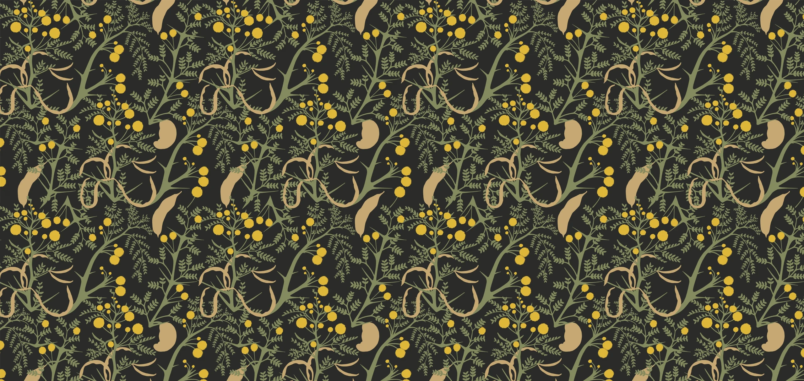 Frances White Collection MFC03 Black, yellow and green print Orms Printroom