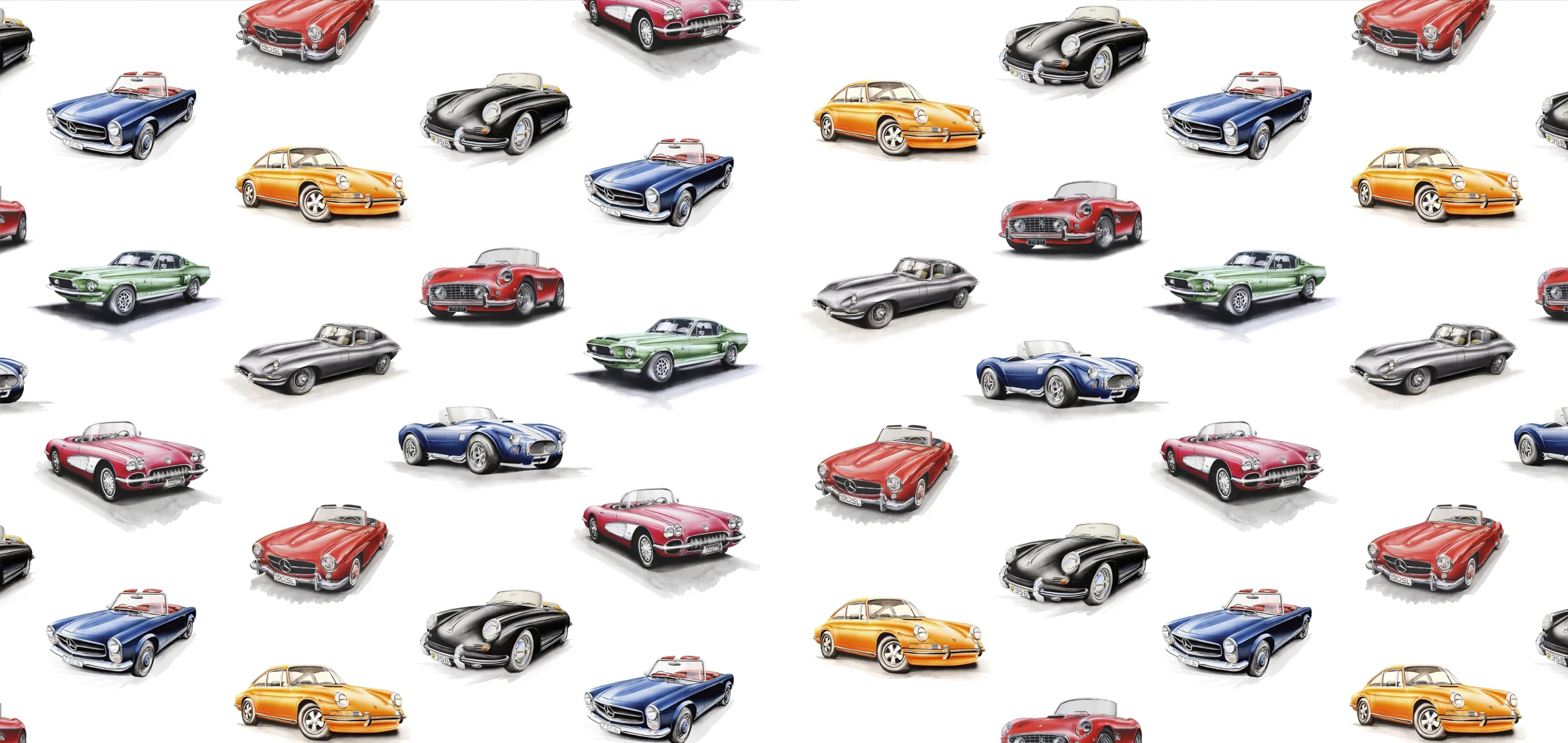 Steve Erwin Collection SE01 Classic Car collection wallpaper, Orms Print Room